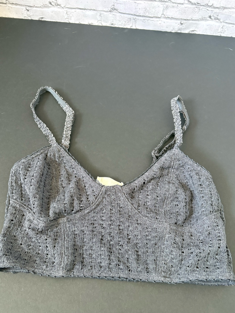 Pins & Needles Black Crochet Bralette Cropped Tank